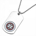 Oneida Medical ID Stainless Dog Tag Red Emblem 27 In